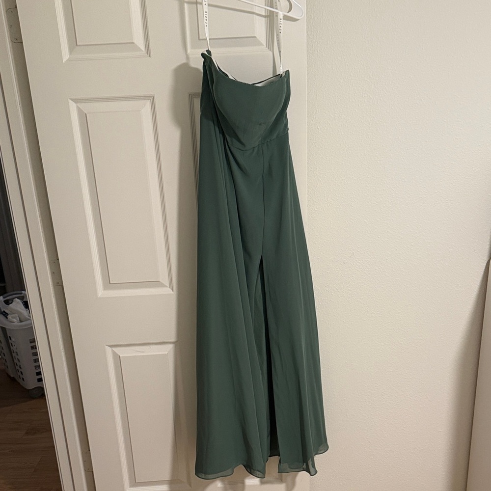 Azazie Strapless Dress in Deep Green
